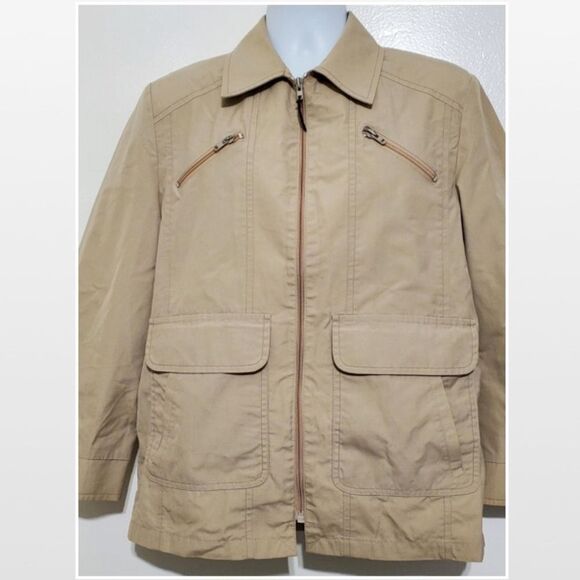 Vintage Men London Fog 42L Tan Cargo Jacket - Picture 2 of 16